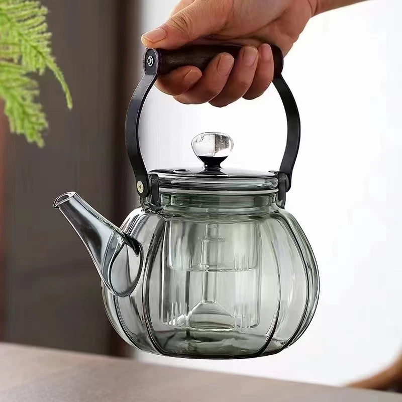Tea Maker Brew with Warmer Setinverter Coffee & Tea Sets Glass Tea Pot Teapot with Infuser
