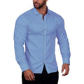 Work Shirts Solid Color Breathable Cotton Blend Business Men's Large Long Sleeve Casual Shirt Plus Size Anti-Wrinkle Wholesale