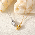 X189 Wholesale PVD Gold Plated Pendant Clavicle Chain Necklace Stainless Steel Imitation Pearl Sea Snail Charm Necklace