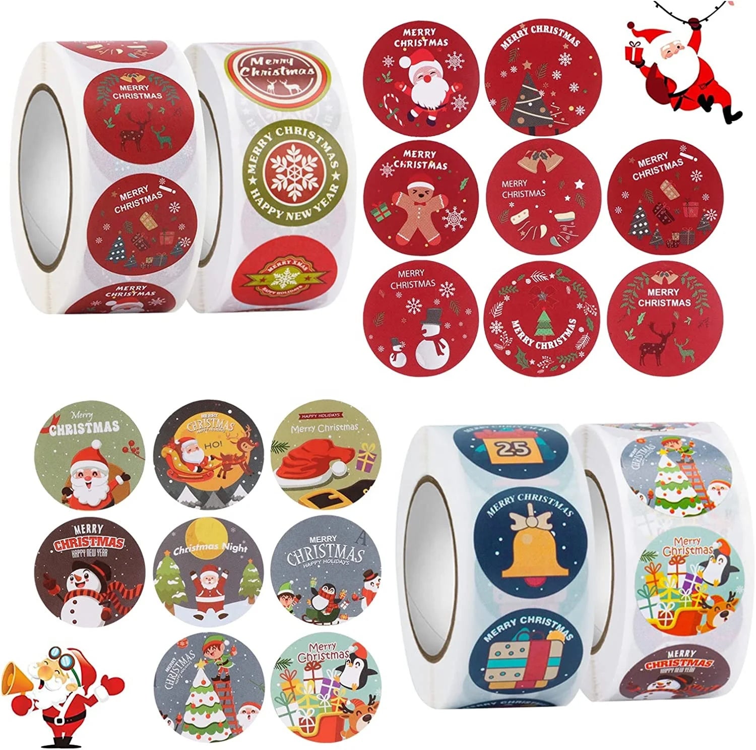KYW Custom Labels Logo Sticker Roll Vinyl Paper Christmas Sticker Packaging Label for Gift Box