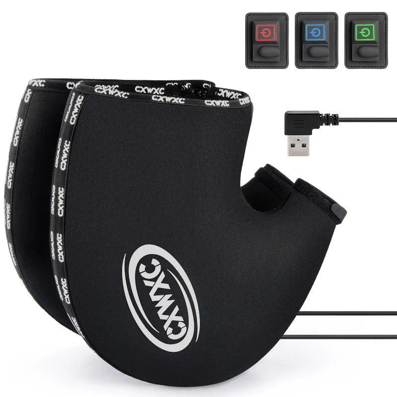 Winter USB Heated Keep Warm Waterproof Reflective Logo Road Bicycle Motorcycle Handlebar Gloves Cycling Mittens