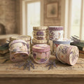 Portable Round Lavender Pattern Hug Bucket 3 Pcs Set Flower Box European Style with Lanyard Portable Gift Box Packaging Box