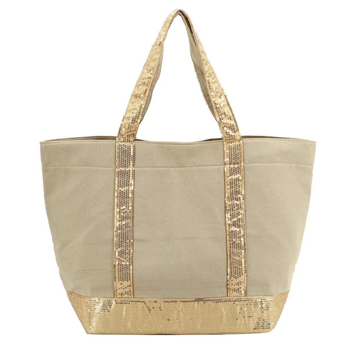 Portable Fashion Utility Tote Bag With Golden Sequin Handle for Women Large Capacity Crossbody Fashion Shopping Bag Handbags