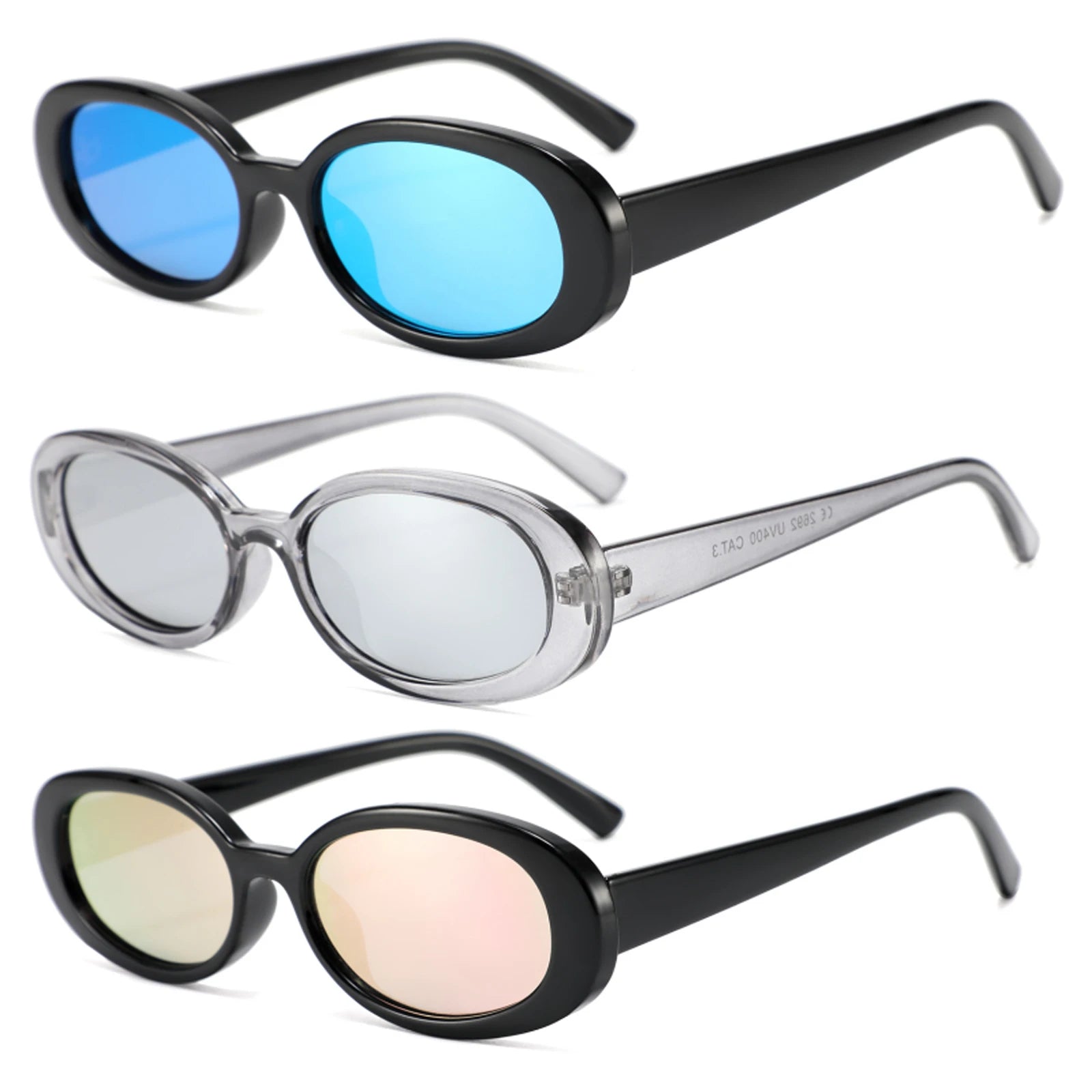 CONCHEN Wenzhou Manufacturer New Arrival Women Mirror Shades Small Sun Glasses Custom Logo Fashion Plastic Oval Frame Sunglasses
