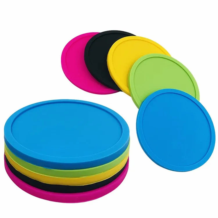 Custom  Round Shape Non Slip Silicone Coaster Cup Coasters