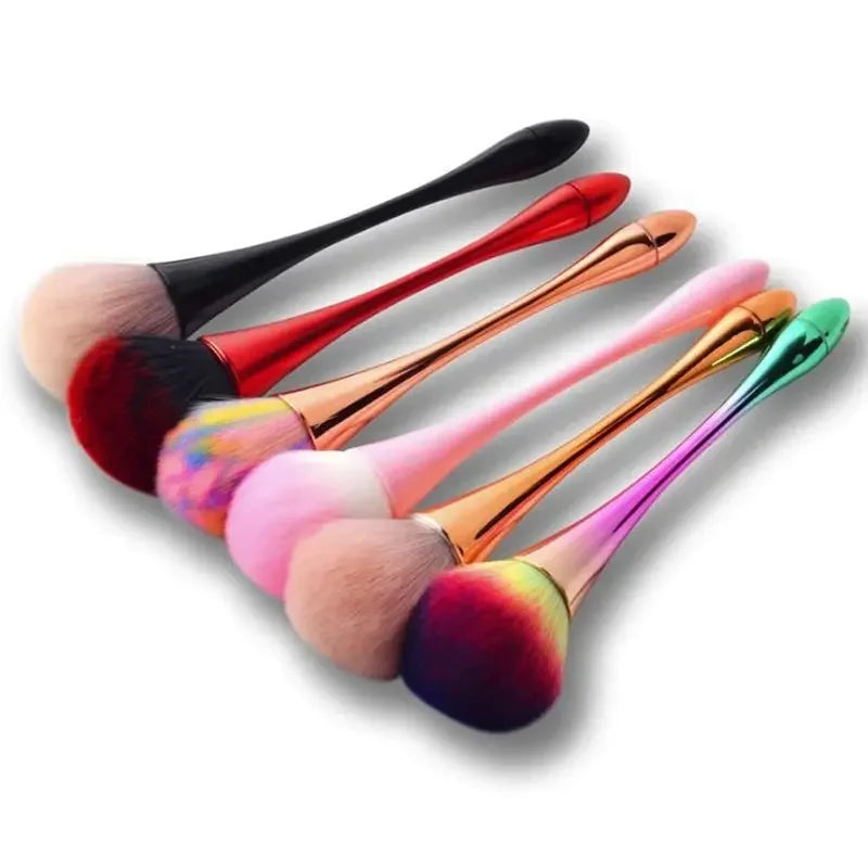 Colorful Soft Nylon Hair Nail Dust Brush Cleaner Loose Powder Brush in Stock Salon Nail Tool pink Dusting Brush for Cleaning