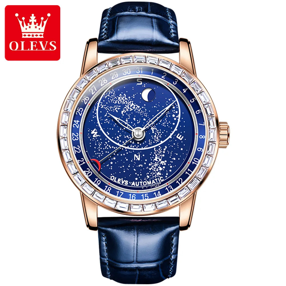 OLEVS 9923 Automatic Popular Products OEM Watch Moon Pointer  Mechanical Men Watches