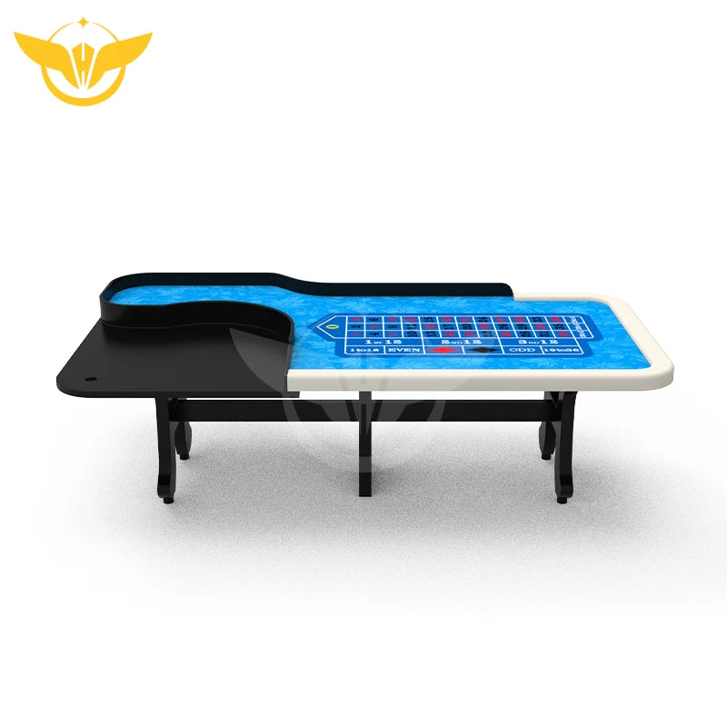 YH Deluxe High Quality 22" Roulette Wheel Poker Table With H Legs Cup Holders