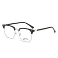 Unisex Retro Eyebrows Half Frame Photochromic Rectangle Glasses New Fashionable Anti-Blue Light Alloy PC Material Diamond Riding