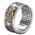 Rinhoo Lucky Fortune Transfer Rings Fortune Pixiu Retro Heart Six-character Mantra Rings Copper Fine Jewelry  Rings