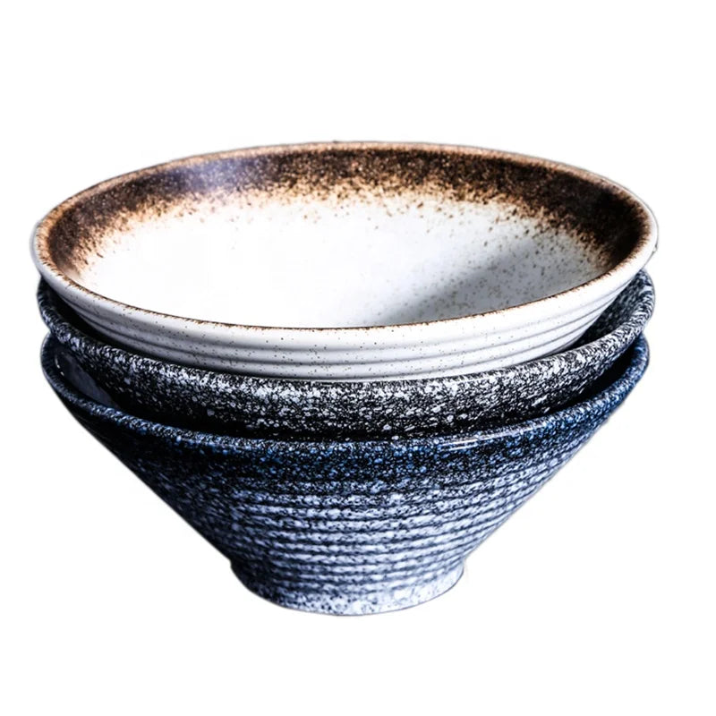 Wholesale Eco-Friendly Japanese Restaurant Soup and PHo Serving Durable 9 NInch Ceramic Ramen Bowl