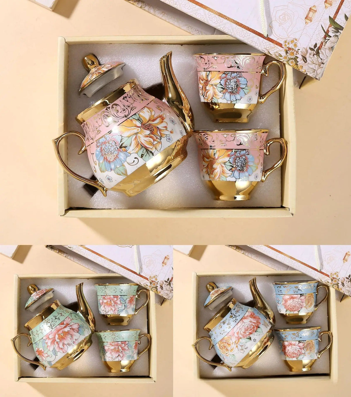 2026 New Arrived Qian Hu Royal 500ml Ceramic Coffee Tea Set Modern Porcelain Teapot Cup Saucer Luxury Vintage Home Use