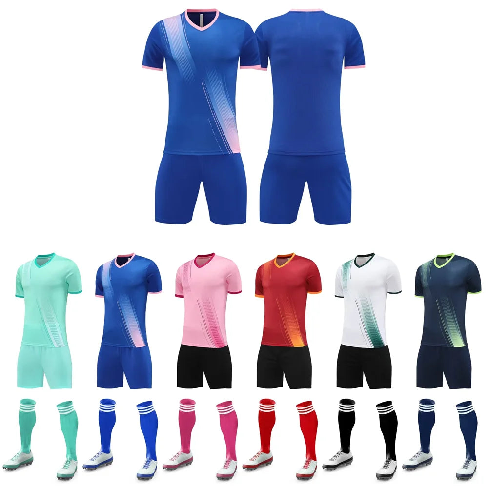 Boy Football Short Sleeve Shorts Sweatshirt Personality Customization Soccer Jerseys Sets for Kids Comfortable Shirts