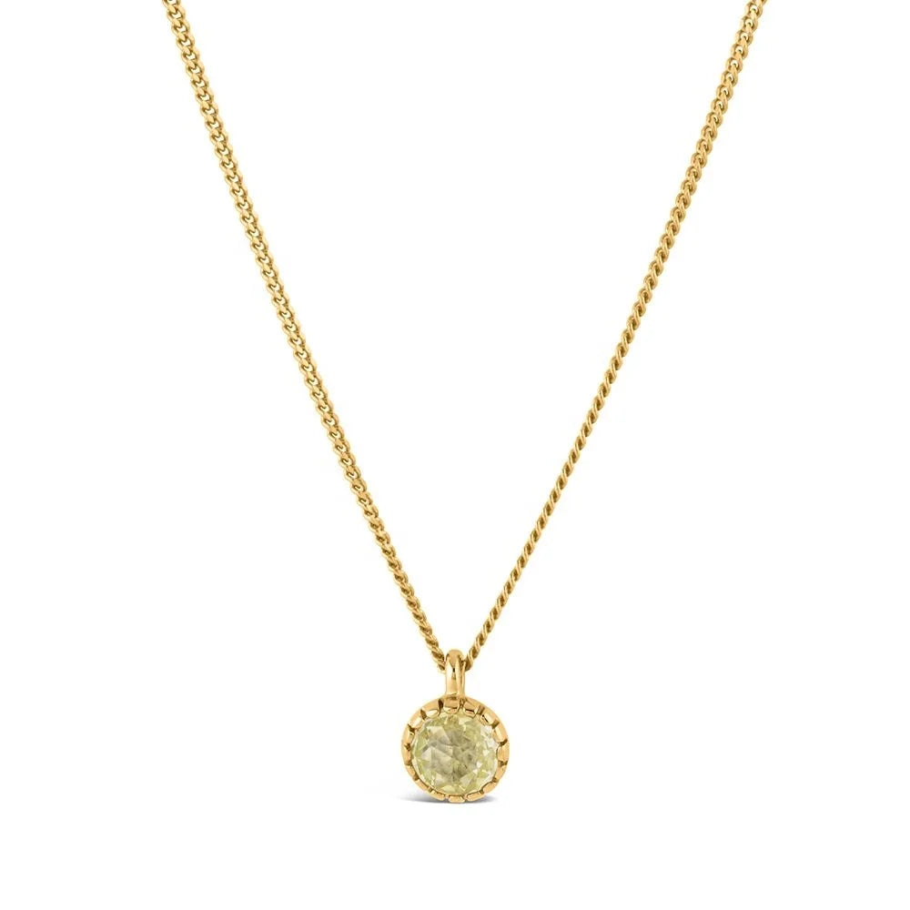 LOZRUNVE Elegant 925 Sterling Silver Gold Plated Solitaire Diamond CZ Pendant Necklace Women