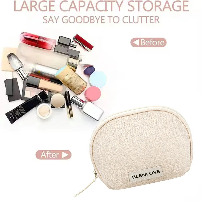 Large Capacity Durable Polyester Fashion Cosmetic Bag Zipper Portable Travel Outdoor Makeup Storage Wash Pouch Small Cute