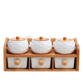 Eco-Friendly Ceramic Seasoning Jar Set Complete Storage Box for Household Food Storage for Salt Spice Storage Kitchen Supplies