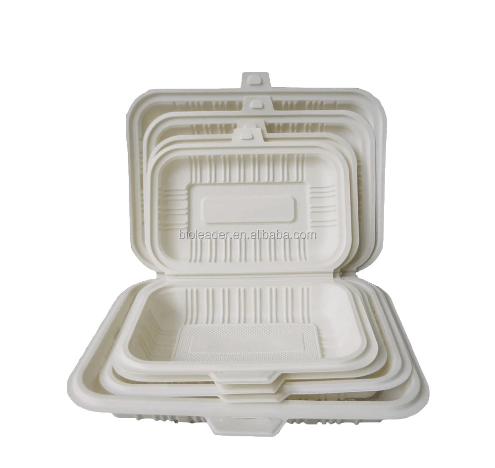 Factory Direct Eco-Friendly Compostable Cornstarch Container Biodegradable Lunch Boxes for Food Storage and Transport