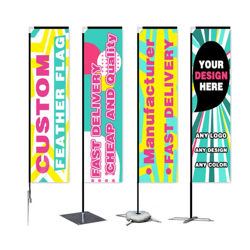 Shenzhen Flag High Quality Outdoor Event Advertising Double-Sided Polyester Flying Flagpole Rectangle Square Beach Flag UV