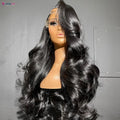 Natrual Color Fast Delivery 4x4 Lace Wig Glueless Water Wave Half Lace Raw Indian Preplucked Human Hair Long Wig Vendor in Stock