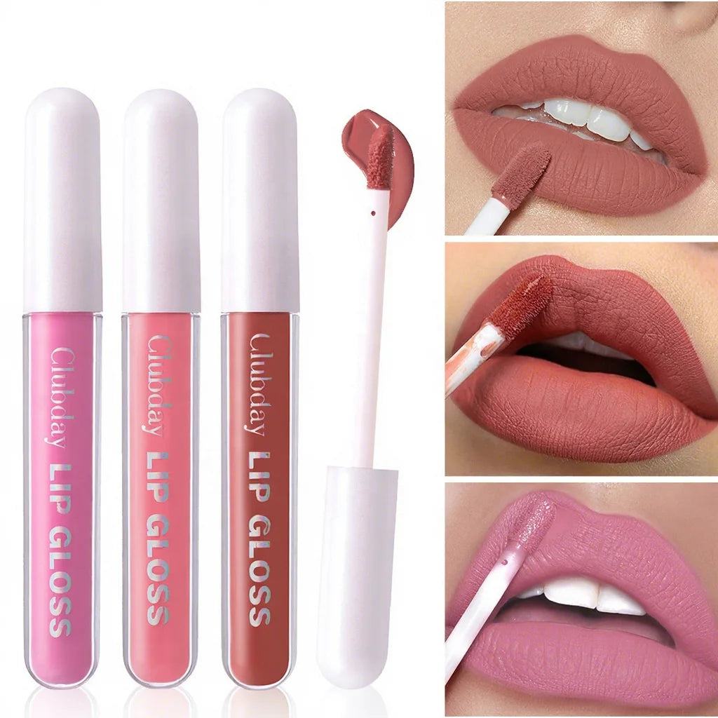Wholesale Popular Long-lasting Matte Lip Gloss Easy-to-Color Mineral Makeup Waterproof Non-Fading Lipstick Velvet Finish 3pcs