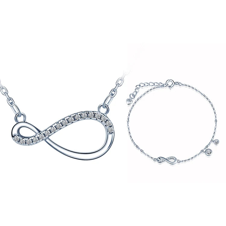 Bridal Jewelry Set 925 Silver Infinity Jewelry Sets for Women