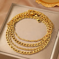 2025 Fashion 4 Layers Anklet Set Stainless Steel Anklet 18K Gold Plated Chain Anklet Beach Party Jewelry Gift for Women