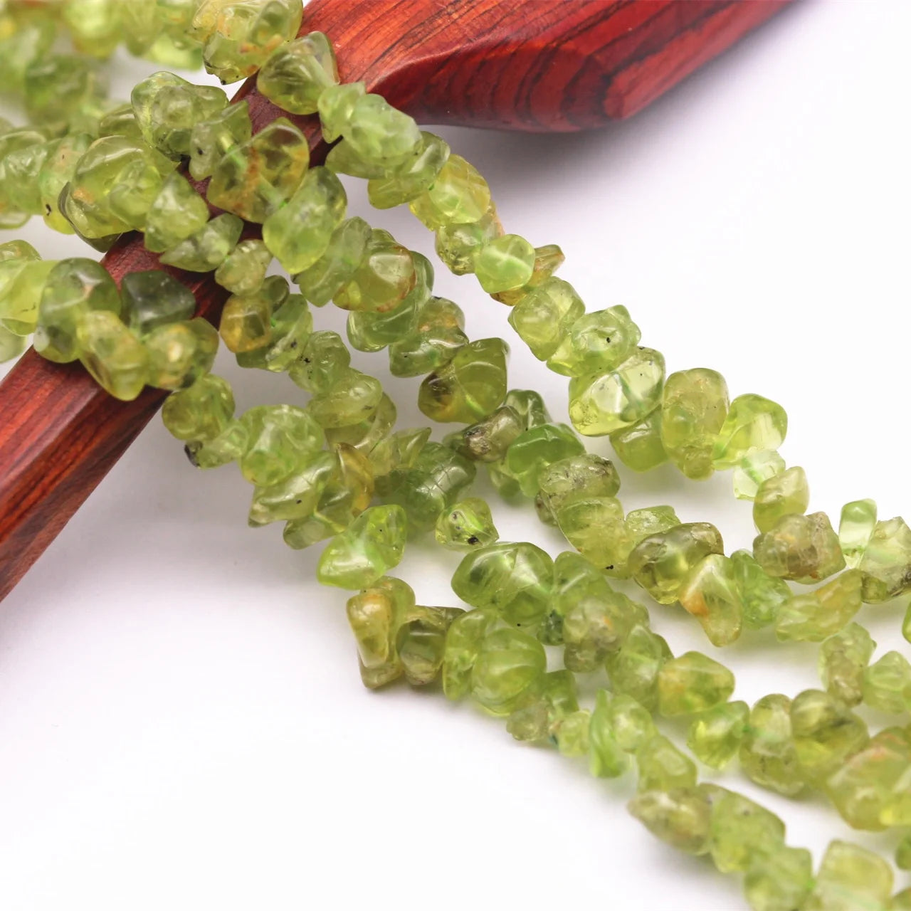Wholesale Natural Peridot Crystal Bead Strand 7-8mm Chips Stone Beads for Jewelry Making 34" Length