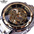 Winner Gift Watches Luxury Classic Design Stainless Steel Skeleton Case Clock Men Watches Automatic Mechanical Man Wristwatch