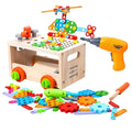 2026 New Children Wooden Electric Drill Nut Screw Assembly Toolbox Game Montessori Educational DIY Creativity Toys for Kids