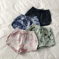 New Fashion Women Girls Summer Beach Tie-dye Shorts Drawstring Elastic Waist Running Sports Short Pants Slim Casual Shorts