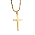 New Arrival Factory Supply  Mens  Pendant  Stainless Steel Cross Necklace With Bead Chain