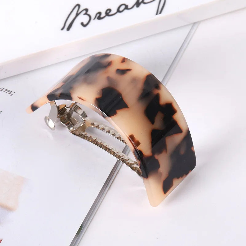 Wholesale Women Leopard Marble Large Bride French Luxury Hair Barrettes Clips