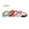 Ason Fashion Custom Color Sapphire Ring Engagement Women Diamond Rings Jewelry 18k Gold Plated Wholesale Stainless Steel Rings