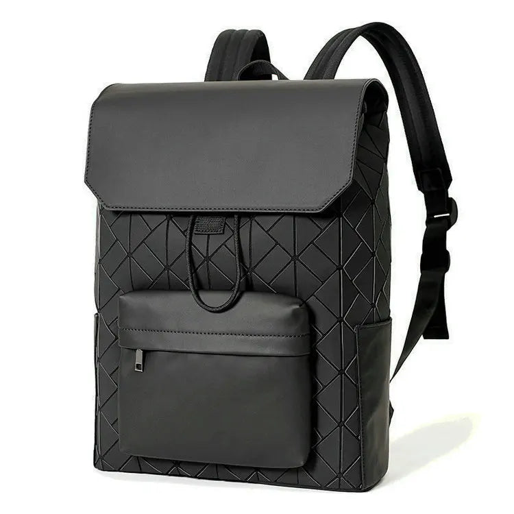 Custom OEM Purse Vintage High Quality 16inch 17ins Laptop Embossed  PU Leather Travel Backpack for Men Women Man Ladies