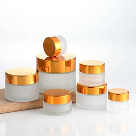 New 5g-100g Matte Black Clear Amber Glass Skin Care Cream Jar with Screw Cap (Aluminum)