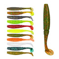 Worm Type T Tail Soft Worm Paddle 75mm 3.2g 6pcs Soft Plastic Tube Face Covering Fishing Lure Molds
