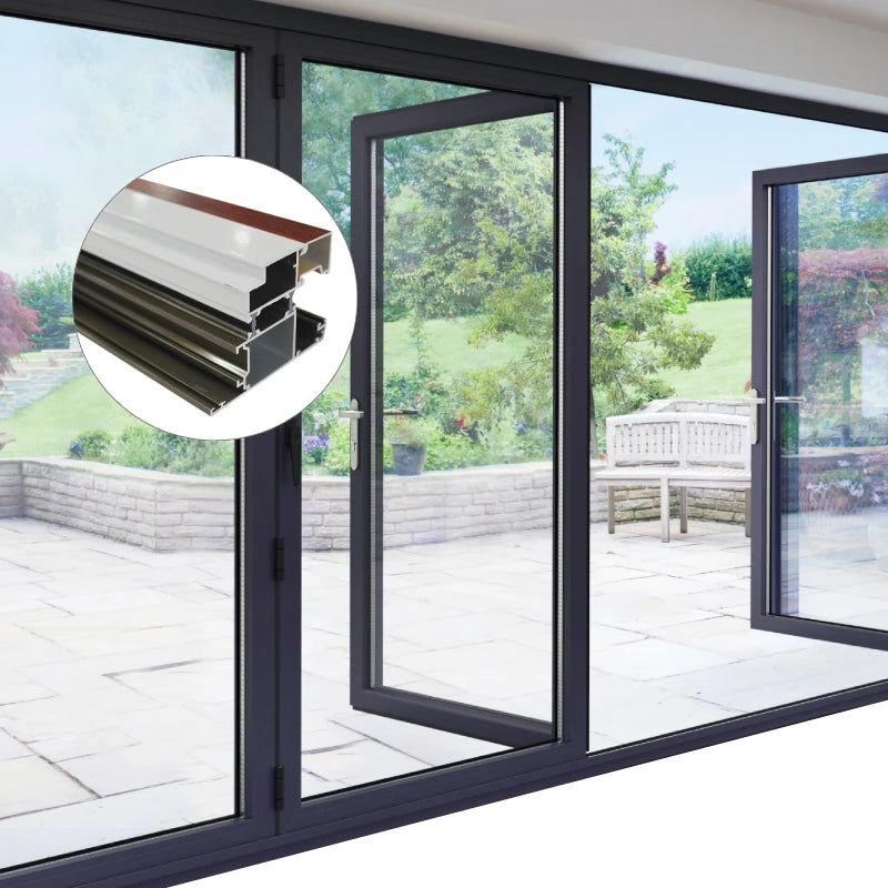 Aluminum Folding Door Profiles Suitable for Indoor and Outdoor Sliding Folding Doors Partition Doors and Hardware Accessories