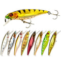 WEIHE 9g 85mm 10 Colors Artificial Hard Minnow Lure Lifelike Floating Fishing Bait With Treble Hook 3D Lure Eyes