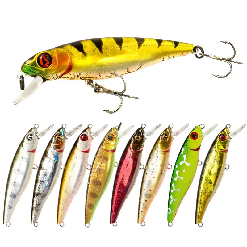 WEIHE 9g 85mm 10 Colors Artificial Hard Minnow Lure Lifelike Floating Fishing Bait With Treble Hook 3D Lure Eyes
