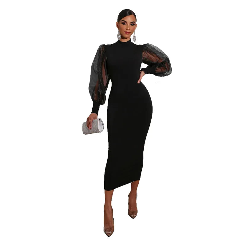 Black Church Dresses Elegant Official Work Female Fashion Formal Ladies Office Wears Career Women Dresses