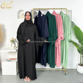 Habib Hijab Muslim Abaya Dress Wholesale Cheap  Islamic Clothing 2 Pieces Abaya With Hijab