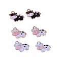 100 PCS Enamel Milk Cow Charm Pendant Jewelry Making Bracelet Necklace D I Y Earrings Accessories Craft