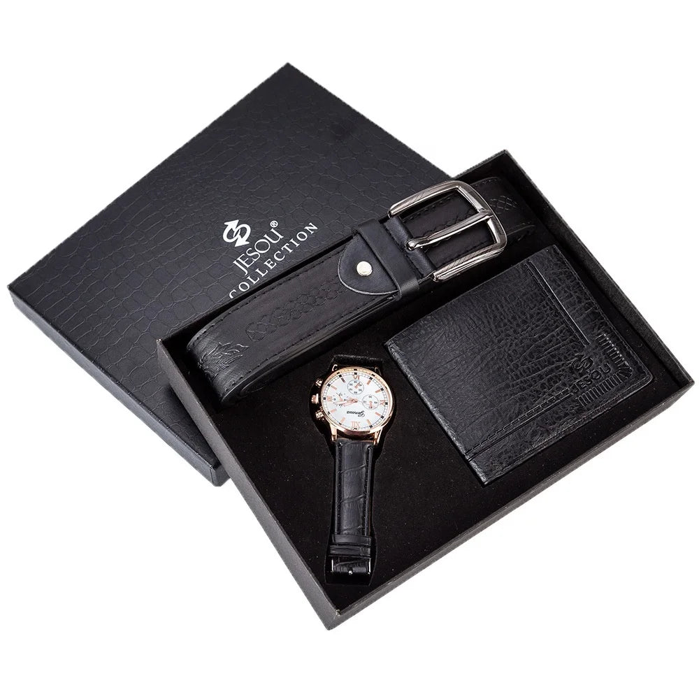 Christmas New year gift set belt watch wallet men gift set for father days