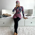 2023 New Modest Swimwear Wholesale New High Quality Muslim Swimsuit Borkini Long Sleeve Pants Conservative Swimsuit for Islamic