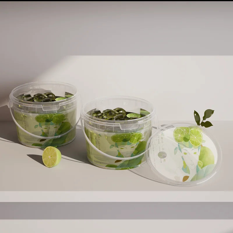 Manufacturer Wholesale Cream Cheese IML Plastic Bucket Airtight Lid Food Safe Recyclable Small Ice Cream Packaging Drums Barrels