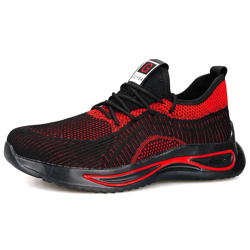 For Outdoor Safety Shoes Steel Toe for Unisex Construction Site Use All Seasons Mesh Lining PU Outsole