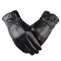 Men's Luxury Outdoor Driving Touchscreen Winter Warm Soft Casual Black Sheepskin Leather Gloves