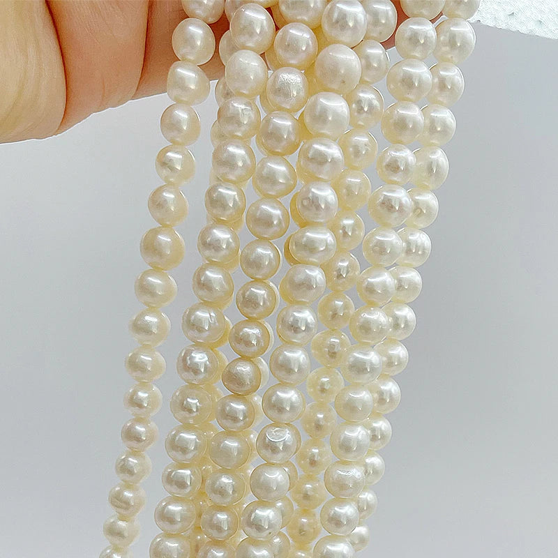 White Freshwater Pearl Necklace 3-12mm Shaped 1A-5A Quality Strands Real Freshwater Pearl Loose Pearls Wholesale Price