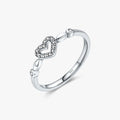 925 Sterling Silver Fine Jewelry Simple Trendy Delicate Hollow Heart Rings for Women