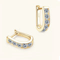 European American Fashion S925 Silver U-Shaped 0.1ct Moissanite Earrings Simple High-End Couple Style Sweet Cool
